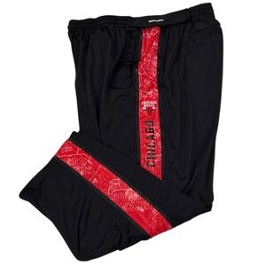 Zipway Chicago Bulls Track Pants NBA Licensed Baggy Full Zip Leg Black/Red 4XL